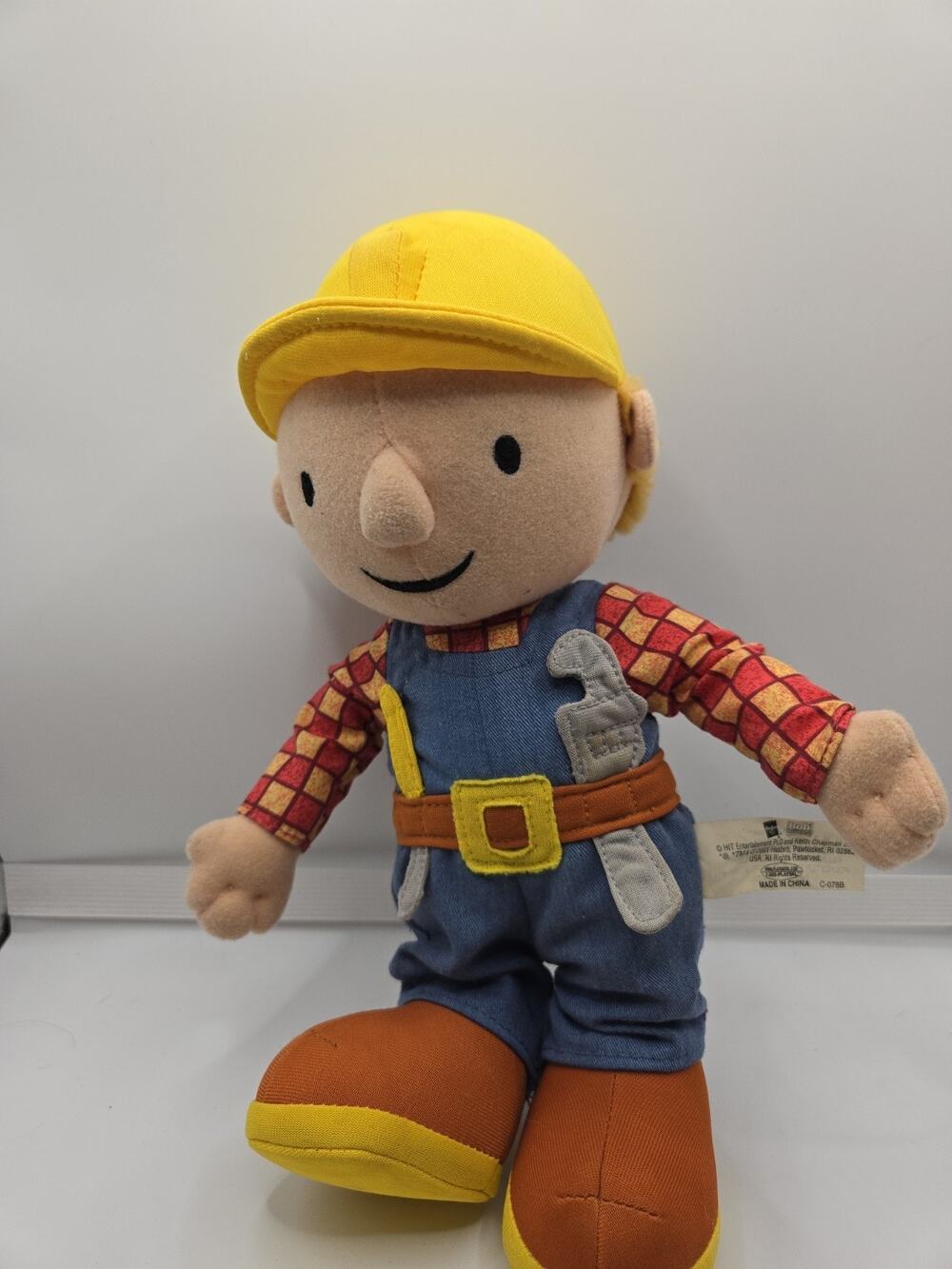 Bob The Builder 10” Plush Vintage 2001 Huggable Hasbro Construction Worker